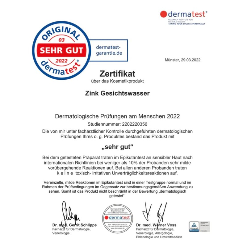 JUNGLÜCK Zinc facial toner, regulates sebum production and clears your