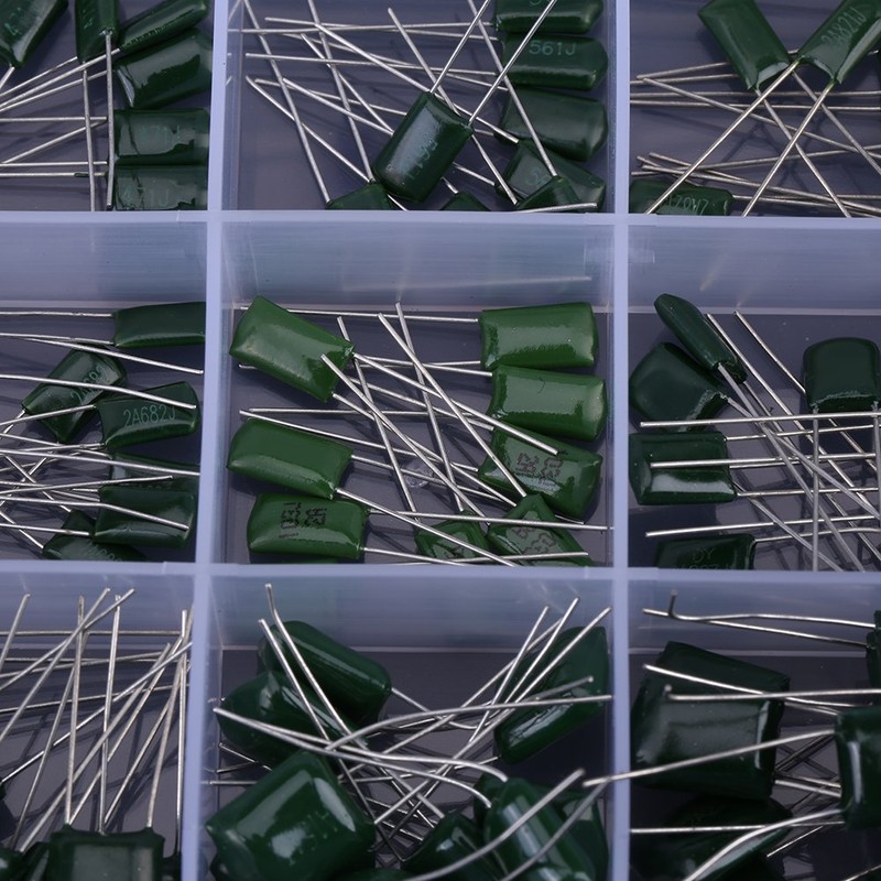 15 Value 150 Pieces Polyester Capacitors Assortment Kit Box 100V