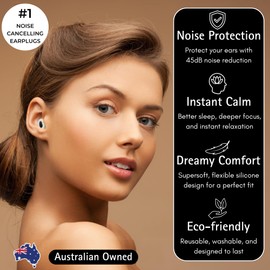 Ear Plugs for Sleeping Noise Cancelling, 45dB Hearing Protection, Reusable, Soft Silicon Earplugs for Concerts, Swimming, Block Snoring, Ear Plugs for Noise Reduction (White, 1 Count (Pack of 1))