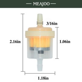MEAJOO 6PCS 3/16" 5mm-6mm Gas Inline Fuel Filter, with magnet, Fit for ATV Scooter Moped Go Kart Dirt Bikes Snowblower Motorcycle Lawnmower Taotao Small Tractors Snowmobiles and Other Small Engines
