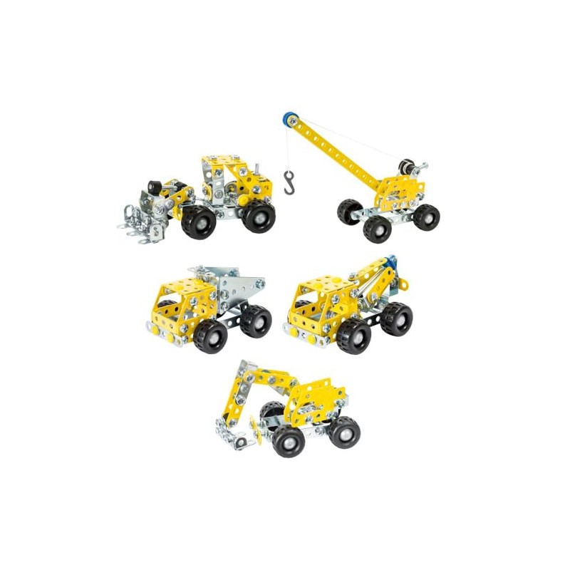 Eitech Metallbaukasten - Mini Baustellenfahrzeuge (5er Set)
