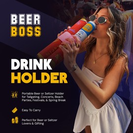 Beer Boss Drink Can Holder | Portable Beer Holder for Tailgating, Concerts, Beach Parties, Festivals, & Spring Break | Easy to Carry | Perfect for Beer Lovers & Gifting