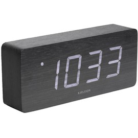 Karlsson Clocks Digital Alarms KA5654BK, Wood, Black, 4.2x35x35 cm