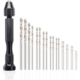 TAORAYO Precision Pin Vice with 20 Drills, Hand Drill, Noise-free, Drilling Resin, Plastic Model Tool, For DIY Carpentry, Handmade Craft Tool, Plastic Model Tool (0.02-1.2 inches (0.6-3.0 mm)