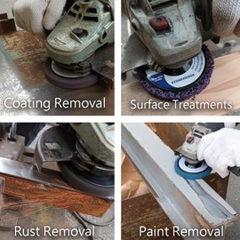 STONEHENGE Disco de tira con amoladora angular para eliminación de pintura, revestimiento y oxidación, ruedas para quitar óxido, 5 x 7/8 pulgadas, color negro, paquete de 5