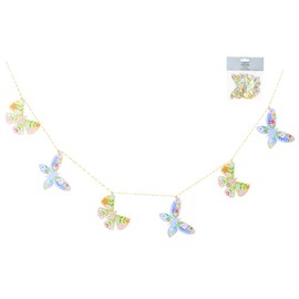 Gisela Graham Pastel Flowers Butterfly Garland