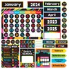 Decorably 143 Pcs Classroom Calendar Set Bulletin Board - School
