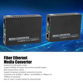 Annadue 10/100M RJ45 to 100Base TX 100Base FX 100Base FX Ethernet Fiber Media Converter with Integrated Singlemode SC Transceiver, Up to 25Km, Compliant with IEEE 802.3, IEEE 802.3u