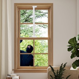 Window Locks for up and Down Windows (White）-for Cabin Window Privacy and Security-Adjustable18 to 30 in, Security Bars for Windows-Window Locks-Window Safety Bars-Window Lock bar