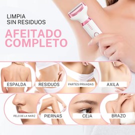 5 en 1 Afeitadora EléCtrica Femenina, Depiladora en Seco y HúMedo, Rasuradora Mujer Recargable Por USB, Para Cara, Cuerpo, Piernas, Bikini, Axilas, Brazos y Otras Depilaciones