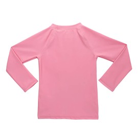 TIZAX Girls Long Sleeve Rash Vest Kids Sun Protection Swimming Shirts Children Rash Guard Quick Drying Pink 6 Years