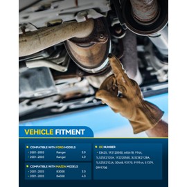 PHILTOP Catalytic Converter Kit Compatible with Ford, Mazda 2001-2003 Ranger 3.0L, 2001-2003 Ranger 4.0L, 2001-2003 B3000 3.0L, 2001-2003 B4000 4.0L Catalytic Converter for 53425(EPA Compliant)