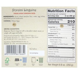 Porcini Mushroom Linguine Pasta - 8.8oz (250gm) - 4 Pack