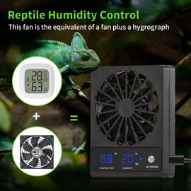 2 PCS Reptile Exhaust Fans Attached to the Aquarium Ventilator Hygrometer, Speed up air circulation, Suitable for the Beard Dragon, Jump Spider, Leopard Gecko, Chameleon, etc