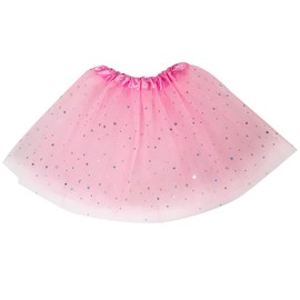 Sparkle Tutu Skirt for Girls, 3 Layered Tulle Sequin Star Princess Skirts Ballet Dance Skorts for Girls Toddler Birthday Holiday Party Dress Up Costume (2-8 Years) Y7ETLPQ (Pink)