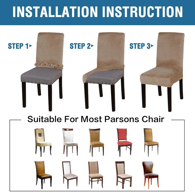 H.VERSAILTEX Velvet Dining Chair Covers Stretch Chair Covers for Dining
