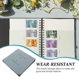 Unomor Sky-Blue Ticket Album for Movie, Concert, Train, and Flight Tickets - Memory Book for Collecting and Storing Receipts, Compact and Portable, 8.85 X 8.46 X 1.18 Inches