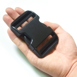 Hebillas dobles ajustables de liberación rápida, extra gruesas, grado militar, sin costura, repuesto de plástico resistente para correa de nailon de 5 cm de ancho, para mochila (negro, 2 unidades)