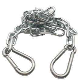 MIKMAYTOO Cadena de seguridad para remolque de 3/16 x 48 pulgadas con mosquetones de bloqueo de grado 30 (M5 x 24 pulgadas, 1 unidad)