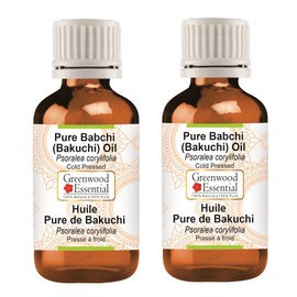 Greenwood Essential Pure Babchi (Bakuchi) Oil (Psoralea corylifolia) 100% Natural Therapeutic Grade Cold Pressed for Personal Care (Pack of Two) 100ml X 2 (6.76oz)