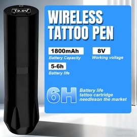 OZER Kit De Máquina De Tatuar Inalámbrica Con Pluma Giratoria, Cartucho De Tinta Y Aguja.