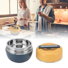 Nikou Lunch Containers, Food Container Stainless Steel Thermal Box Jar 0.8L 2 Layer Double Insulated Lunch Box Stackable Carry Hand Bento Box for School Office Picnic