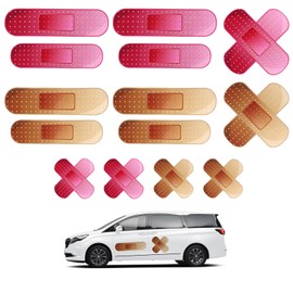 OQXEJPHFN 14 Pcs Funny Car Bandage Stickers, Large Car Decals for Cover Dent Crack Scratch Automotive Decoration (Pink and Yellow)