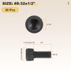 METALLIXITY Socket Head Cap Screws(#8-32x1/2")30Pcs, Carbon Steel Allen Socket Drive