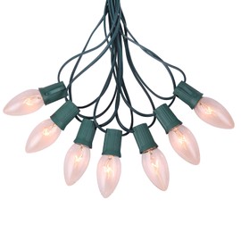 NIOSTA C9 Christmas String Lights, 25FT Hanging C9 String Lights for Christmas Tree Indoor Room Outdoor Roofline Patio Party Xmas Home Decoration, 25+2 Incandescent Bulbs and Clear Glass Material