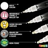 NIMNIK White Chalk Markers for Blackboards - 6mm Reversible Nib