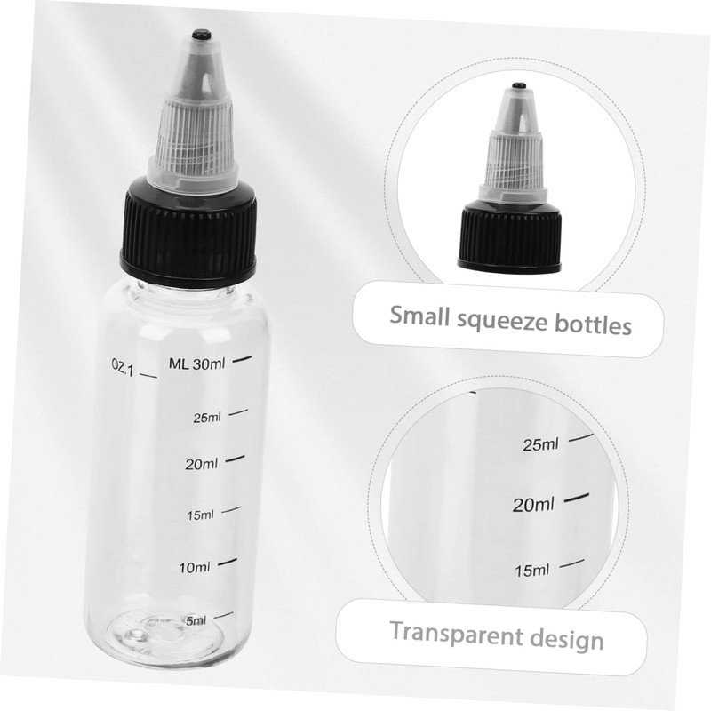 Mobestech 8 pcs Refillable Squeeze Bottles with Scale Transparent Squeeze