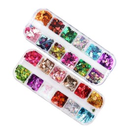 IWOWHERO Maple Leaf Nail Art Stickers Glittering Sequin Decorations for Manicure Lightweight and Portable Nail Supplies for Professional Salons and Home Use