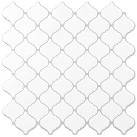 STICKGOO Arabesque Tile Peel and Stick Backsplash, 12”X12” Backsplash Tile for Kitchen Peel and Stick, Self Adhesive Wall Tile Stick on Tiles (Thicker Design, White)