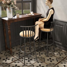 Homy Casa Dining Barstools with 360-Degree Swivel, Comfortable Cushioned Seat, and Sturdy Metal Frame for Kitchen, Dining Room, and Restaurant Bar