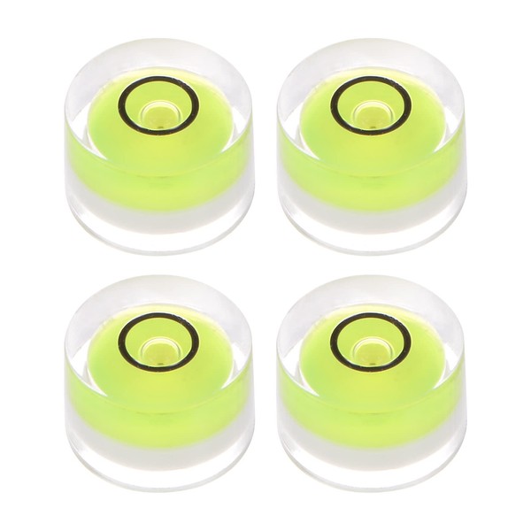 HARFINGTON 4pcs Round Bubble Level 12x7.5mm Mini Circular Bullseye Spirit