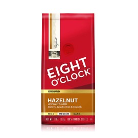Eight O'Clock Ground Coffee, Hazelnut, 11 Ounce