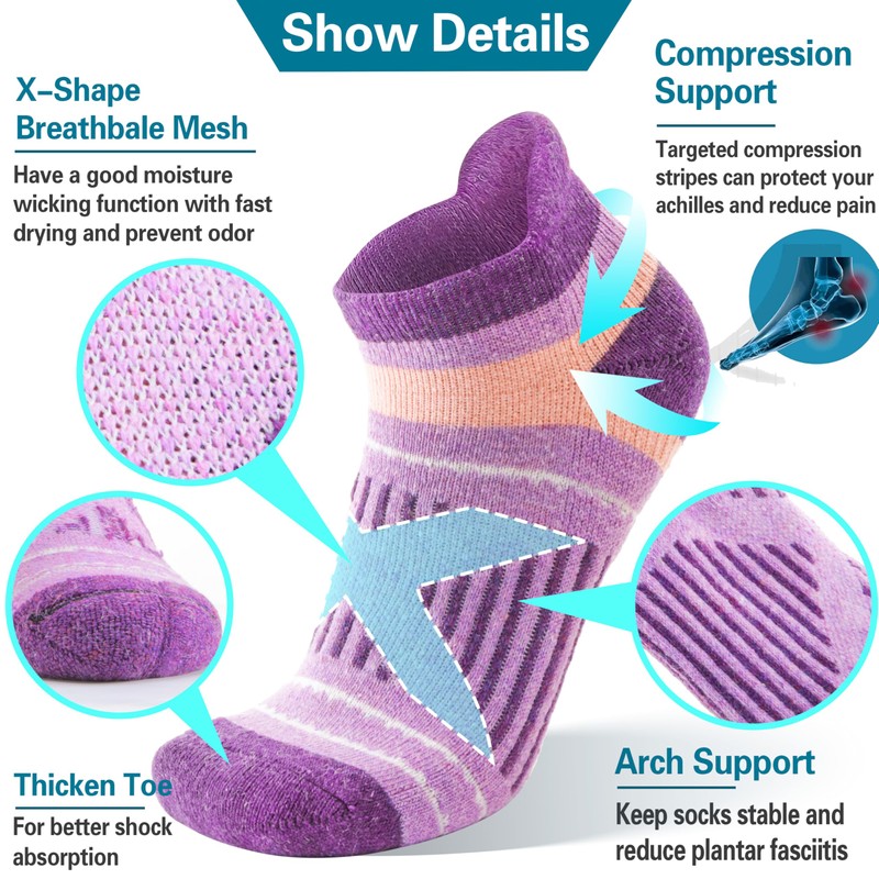 Merino Wool Ankle Hiking Running Socks Warm Thermal Winter Thick