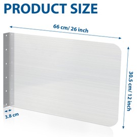 Amylove 26 x 12 Inch Stainless Steel Splash Guard Stainless Steel Wall Mount Splash Guard with Screws Splash Guard for Sink Bathroom Sink Side Splash Sink Splash Protector for Kitchen Restaurant