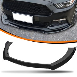 Car Front Bumper Lip Compatible with Ford Mustang 2015 2016 2017,ABS Front Spoiler Splitter Lip,Glossy Black Car Body Kit Spoiler Chin
