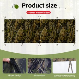 Cakmecwy Hunting Blinds, Deer Hunting Tree Stand Blind Cover, Universal Camo Tripod Deer Stand Accessories for Turkey, Elk, and Moose Hunting, Large Size with Silent Zips and 2 Pocket