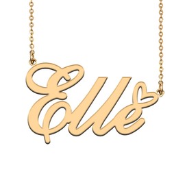Unique Name Necklace Gold with Heart Customized Jewelry Gifts for Women Elle