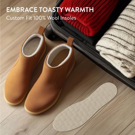 JEMIDI Wool Insoles Thermal Insoles - Fur Sole 100% Wool - Adjustable Size 36-45 - Shoe Sole Extra Warm - Sole Insoles - Winter Sole Heat Insoles Women Men