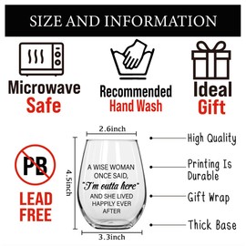 Innfueunun Funny Retirement Wine Glass Gifts for Women