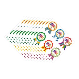 TEHAUX 10 Sheets Happy Birthday Badge Stickers for Cute Party Decorations for Scrapbooking Envelope Seal Stickers Fun Party Favors