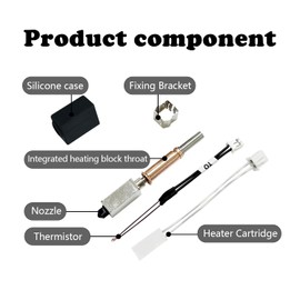RugooSpink Upgrade 0.2MM Kobra 3 Ceramic Hotend(Version 2.0) Kobra 3 Hot End Assembly Print Head Extruder with Heating Block Silicone Sock Heater Cartridge Hotend Replacement for Anycubic 3D Printer