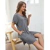 iClosam Women's Cotton Maternity Nursing Nightdress Short Sleeve Maternity Nightdress