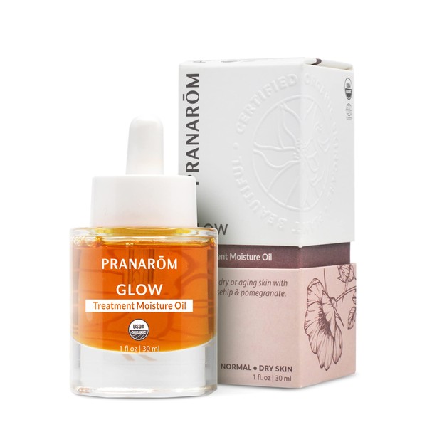 Pranarom - Glow Treatment Moisture Oil (1oz / 30ml) - 100% Pure & Natural Essential Oil Moisturizing Oil for Dry Skin Treatment & Nourishment