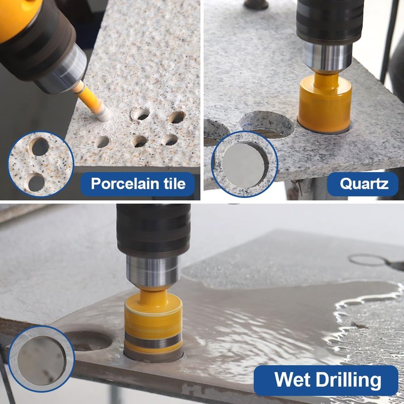 HIGHDRIL 11Pcs Diamond Hole Saw Kit - 1/4", 5/16", 3/8",