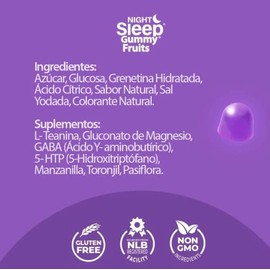 NATURELAB Night Sleep Gummy Fruits, Naturelab 90 Gomitas, 1.0 unidad