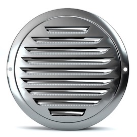 8 Inch Stainless Steel Air Vents, Louver Grille Round Vent Cover Wall Ventilation Outlet Soffit Vents with Built in Screen Mesh for House Ventilation